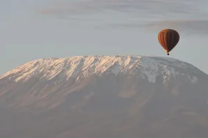 Hot air balloon over Mt Kilimanjaro